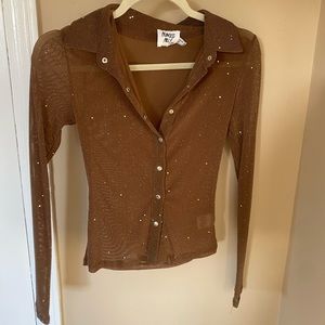 Princess Polly Sheer Sparkle Button Down